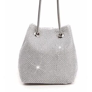 Silver stone bucket bag